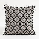 Bohemian flower cushion cover black floral living room pillow case by Decorbites