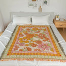 GobekUsa Bohemian Flowers Tapestry Sofa Blanket
