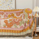GobekUsa Bohemian Flowers Tapestry Sofa Blanket