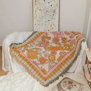GobekUsa Bohemian Flowers Tapestry Sofa Blanket