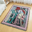 GobekUsa Bohemian Flowers Tapestry Sofa Blanket