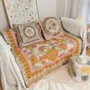 GobekUsa Bohemian Flowers Tapestry Sofa Blanket