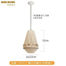 GobekUsa Bohemian Fringe Pendant Lamp: Retro Tassels Hanging Light in Hand-Woven Hemp Rope Fabric