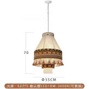 GobekUsa Bohemian Fringe Pendant Lamp: Retro Tassels Hanging Light in Hand-Woven Hemp Rope Fabric