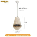 GobekUsa Bohemian Fringe Pendant Lamp: Retro Tassels Hanging Light in Hand-Woven Hemp Rope Fabric