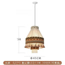 GobekUsa Bohemian Fringe Pendant Lamp: Retro Tassels Hanging Light in Hand-Woven Hemp Rope Fabric