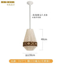 GobekUsa Bohemian Fringe Pendant Lamp: Retro Tassels Hanging Light in Hand-Woven Hemp Rope Fabric