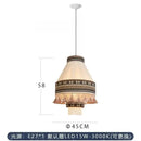 GobekUsa Bohemian Fringe Pendant Lamp: Retro Tassels Hanging Light in Hand-Woven Hemp Rope Fabric