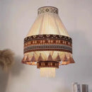 GobekUsa Bohemian Fringe Pendant Lamp: Retro Tassels Hanging Light in Hand-Woven Hemp Rope Fabric