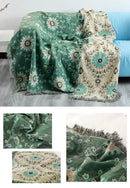 GobekUsa Bohemian Cotton Sofa Throw Blanket - Double Side Bed Cover & Cushion - All Seasons Quilt