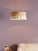 GobekUsa Bohemian Hemp Rope Tassel Pendant Light for Home Decor