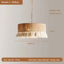 GobekUsa Bohemian Hemp Rope Tassel Pendant Light for Home Decor