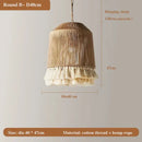 GobekUsa Bohemian Hemp Rope Tassel Pendant Light for Home Decor