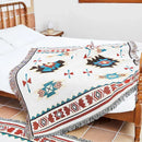 GobekUsa Linen Cotton Bohemian Jacquard Sofa Blanket