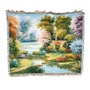 GobekUsa Linen Cotton Bohemian Jacquard Sofa Blanket