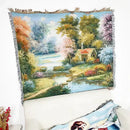 GobekUsa Linen Cotton Bohemian Jacquard Sofa Blanket
