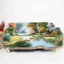 GobekUsa Linen Cotton Bohemian Jacquard Sofa Blanket
