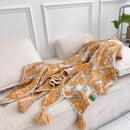 GobekUsa Bohemian Knitted Blanket for Picnic, Office, Bedroom, Sofa, Nap - Multi Purpose Cover