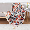 GobekUsa Bohemian Knitted Sofa Blanket: Multi-Functional Decor for Home & Travel, All Seasons