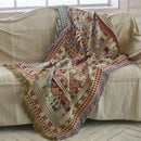 GobekUsa Bohemian Knitted Sofa Cover with Tassels - Soft Double Sided Couch Blanket