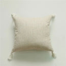 Bohemian loop white plush cushion cover living room leaf decor by Decorbites