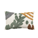 Bohemian loop white plush cushion cover living room leaf decor by Decorbites