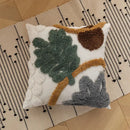 Bohemian loop white plush cushion cover living room leaf decor by Decorbites