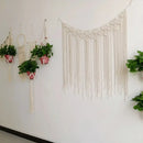 Bohemian macrame curtain tapestry – living room driftwood wall decor by Decorbites
