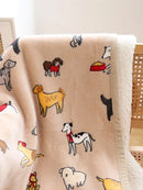 GobekUsa Bohemian Double-Layer Winter Coral Fleece Sofa Blanket