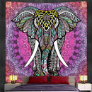 Bohemian purple & pink elephant god mandala tapestry bedroom decor by Decorbites