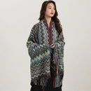 GobekUsa Bohemian Wavy Fringe Shawl: Fashionable & Multifunctional Sofa Cover Blanket