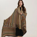 GobekUsa Bohemian Wavy Fringe Shawl: Fashionable & Multifunctional Sofa Cover Blanket