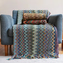 GobekUsa Bohemian Stripe Throw Blanket with Tassels - Cozy Sofa or Bedspread Bushawl