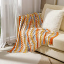 GobekUsa Bohemian Stripe Throw Blanket with Tassels - Cozy Sofa or Bedspread Bushawl