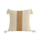Bohemian style fringed cream & black pillow cover living room tassels by Decorbites
