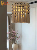 GobekUsa Bohemian Tassel Pendant LED Light for Cozy Atmosphere