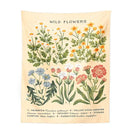 Bohemian teal botanical wildflower reference chart bedroom wall hanging by Decorbites