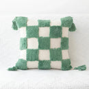 Bohemian tufted tassel pillow case beige geometric living room cushion by Decorbites