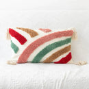 Bohemian tufted tassel pillow case beige geometric living room cushion by Decorbites
