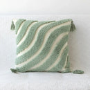 Bohemian tufted tassel pillow case beige geometric living room cushion by Decorbites
