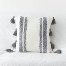 Bohemian tufted tassel pillow case beige geometric living room cushion by Decorbites