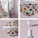 GobekUsa Bohemia Empire Crystal and Metal Wall Sconce - White Finish, 1-Light, with Jewelry Detailing