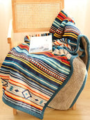 GobekUsa Bohemian Winter Blanket, Double-Layer Coral Fleece, Thick & Warm for Sofa Nap