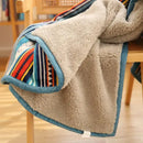 GobekUsa Bohemian Winter Blanket, Double-Layer Coral Fleece, Thick & Warm for Sofa Nap