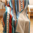 GobekUsa Bohemian Winter Blanket, Double-Layer Coral Fleece, Thick & Warm for Sofa Nap