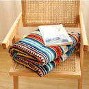 GobekUsa Bohemian Winter Blanket, Double-Layer Coral Fleece, Thick & Warm for Sofa Nap