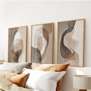 Neutral Abstract Wall Art Set of 3. Modern Earth Tone Prints by Wall Art Set