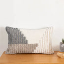 Boho abstract grey & cream cushion cover living room home decoration by Decorbites