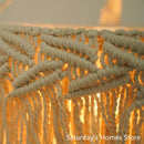 Boho beige macrame pendant light cover for bedroom chandelier by Decorbites