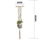 Boho beige macrame plant hanger basket wall art living room decor by Decorbites